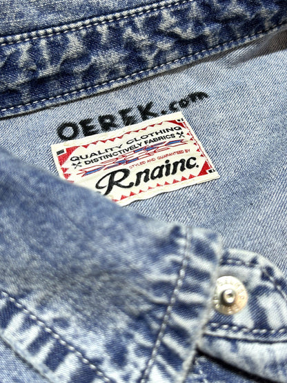 QUIET RIOT | Denim Shirt Jacket with a Loud Back