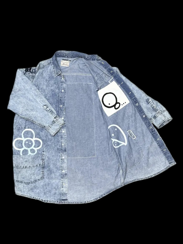 QUIET RIOT | Denim Shirt Jacket with a Loud Back