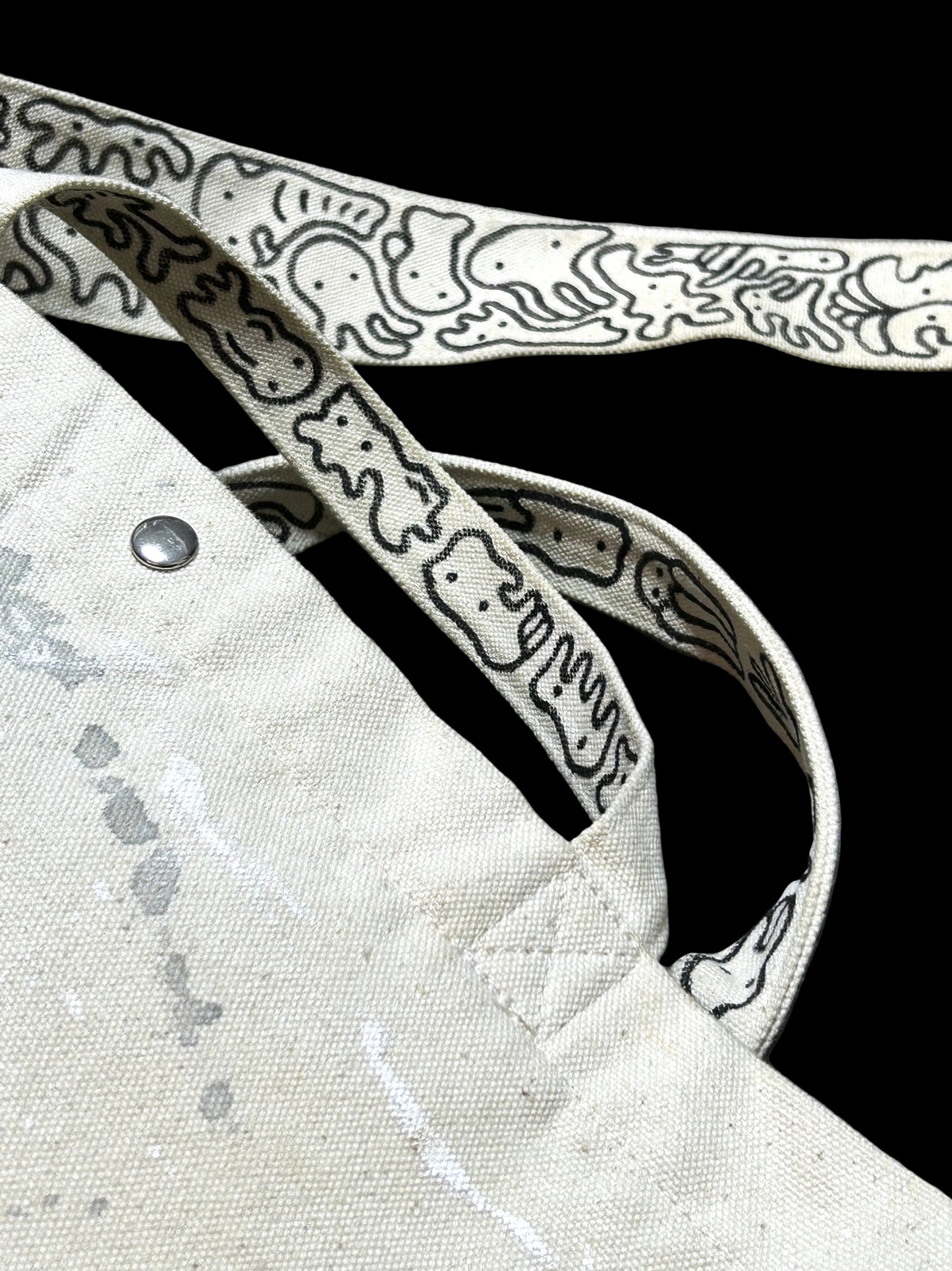 OVERGROWN BLOOM | Remade Canvas Crossbody Bag with All-Over Doodles