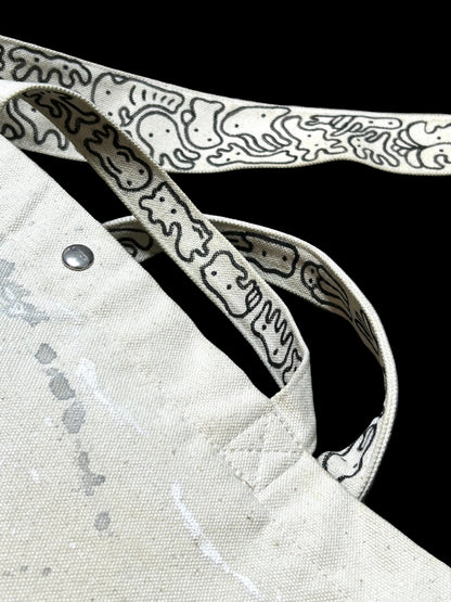 OVERGROWN BLOOM | Remade Canvas Crossbody Bag with All-Over Doodles