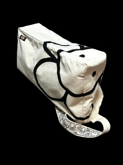 OVERGROWN BLOOM | Remade Canvas Crossbody Bag with All-Over Doodles