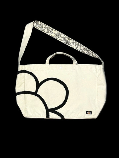 OVERGROWN BLOOM | Remade Canvas Crossbody Bag with All-Over Doodles