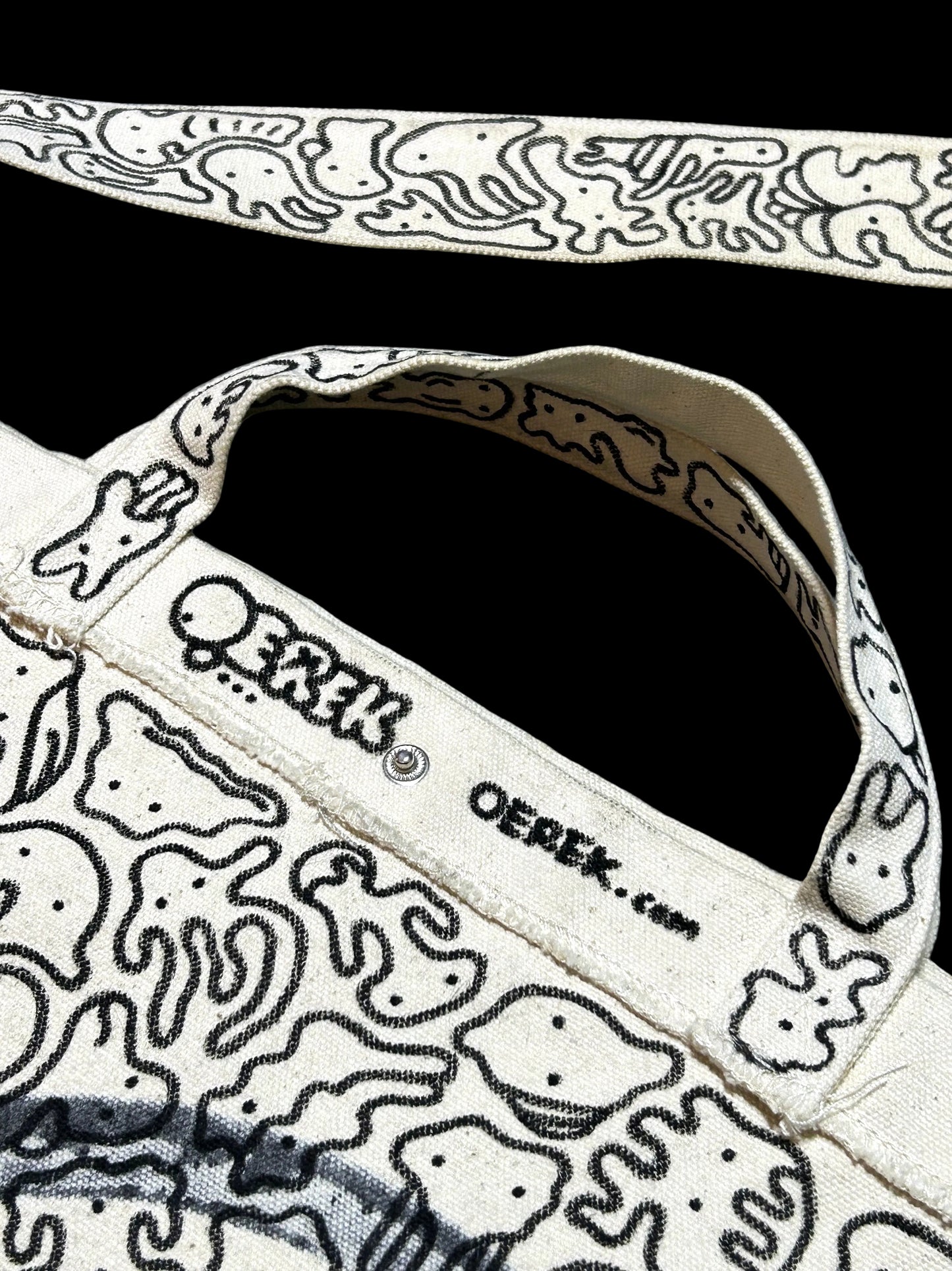 OVERGROWN BLOOM | Remade Canvas Crossbody Bag with All-Over Doodles