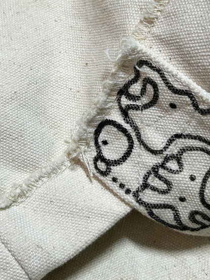 OVERGROWN BLOOM | Remade Canvas Crossbody Bag with All-Over Doodles