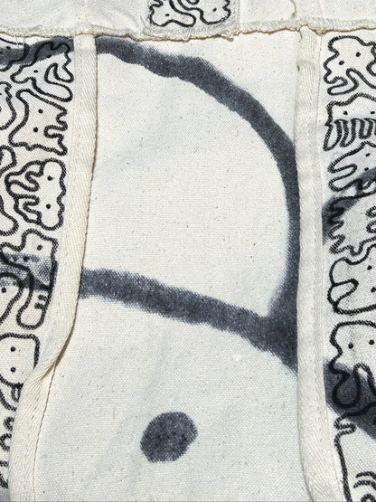 OVERGROWN BLOOM | Remade Canvas Crossbody Bag with All-Over Doodles