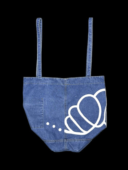 WANDER FORM | Hand-Painted Denim Tote with Large Creature Drawing